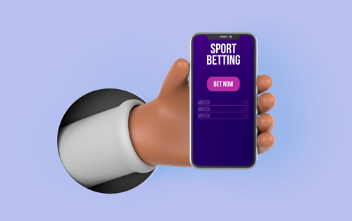 Mão segurando celular com mensagem sobre apostas, representando alerta sobre vício em jogos e saúde mental.